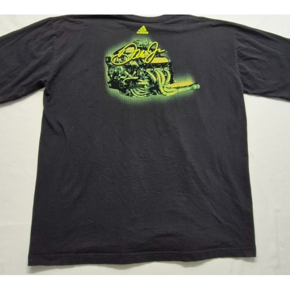 Adidas collab w/Dale Jr Racing men's black graphic t-shirt‎ sz. 2XL two sided